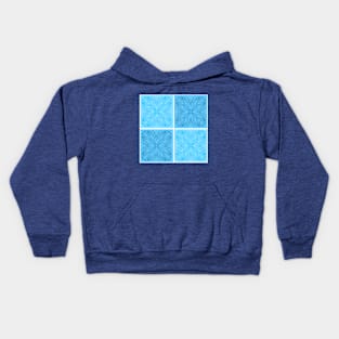 Tile pattern blue Kids Hoodie